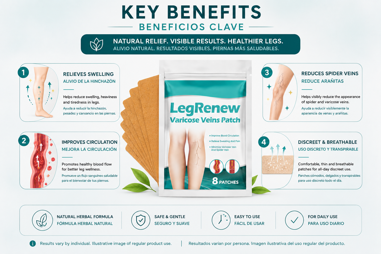 Varicose Vein Relief Patches (2-Pack)