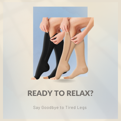 Open-Toe Zipper Compression Socks