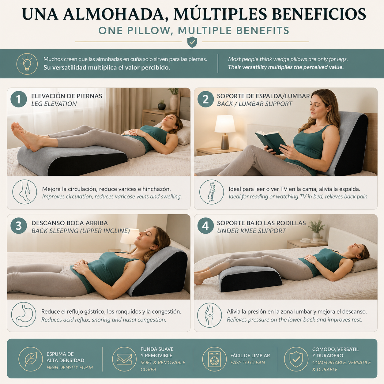 Inflatable Wedge Pillow for Better Sleep